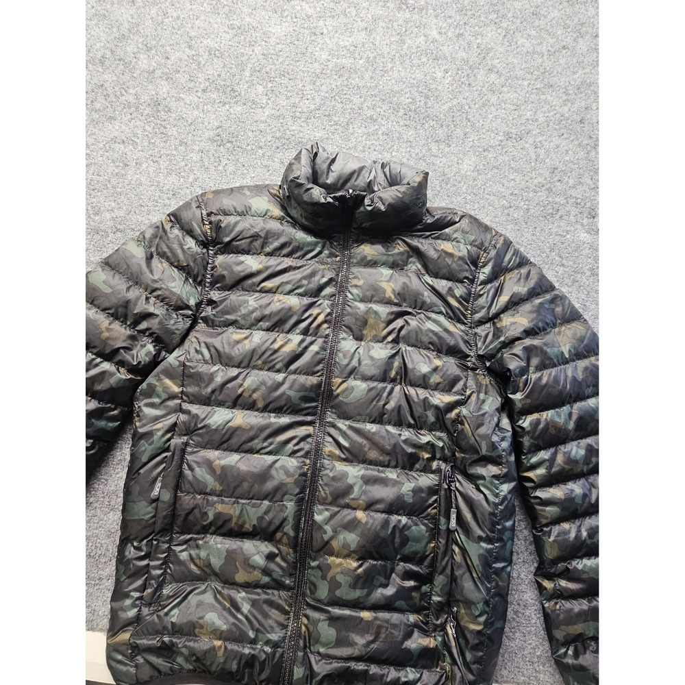 Tumi Pax Jacket "Womens Small" Down Packable Reversible Gray/Camo Full Zip